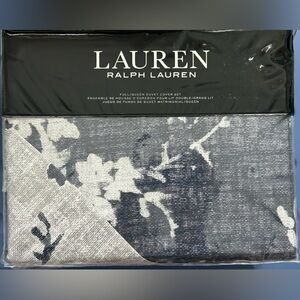 Ralph Lauren Eva Duvet Cover Set Queen/Full Navy and Grey